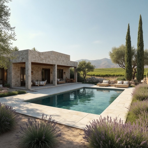 Villa campestre con viñedos y alberca